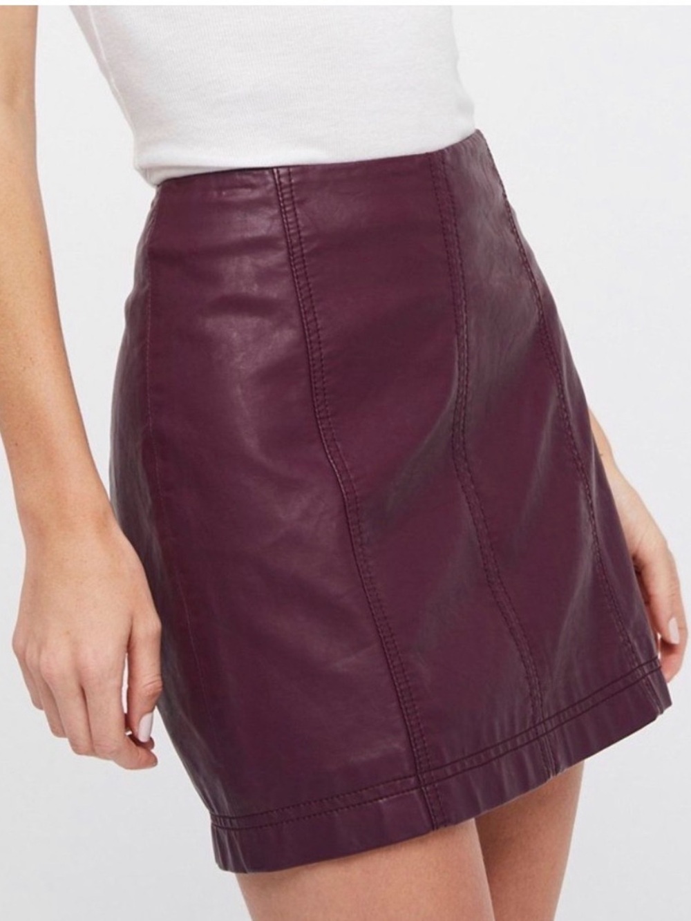 FREE PEOPLE Modern Femme faux leather mini skirt size women’s 6